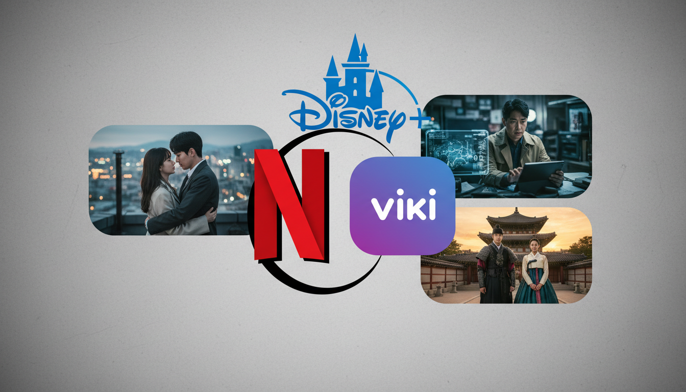 Best platforms to watch Korean dramas online logos and stills